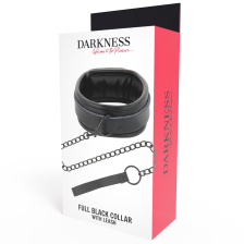 DARKNESS - COLLIER COMPLET NOIR AVEC LAISSE