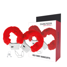 DARKNESS - PLEASURE FURRY HANDCUFFS RED