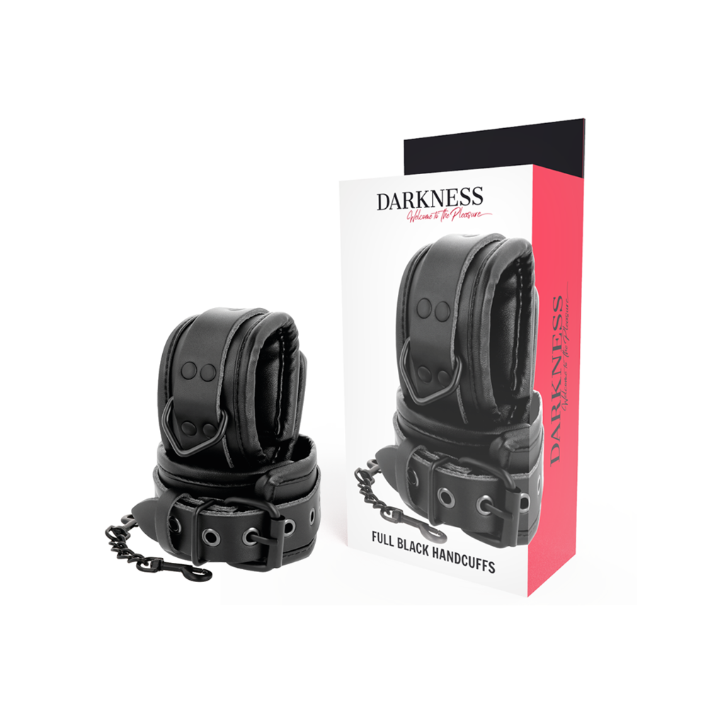 DARKNESS - LEATHER WRIST RESTRAINTS BLACK