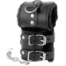 DARKNESS - WRIST RESTRAINTS BLACK WITH FUR