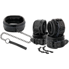 DARKNESS - LEATHER AND HANDCUFFS BLACK