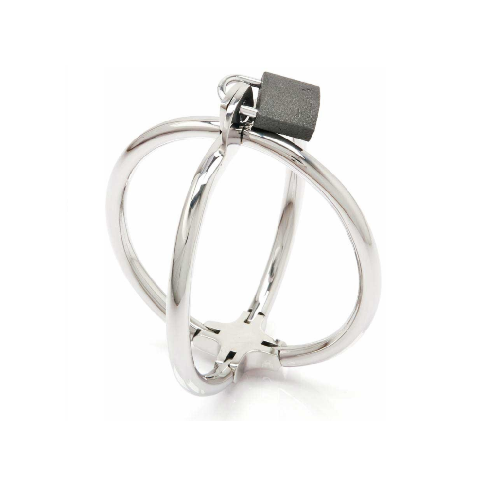 METAL HARD - CRISS CROSS HANDCUFF STAINLESS STEEL RESTRAINTS