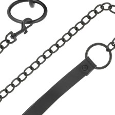 DARKNESS - THIN BLACK FULL COLLAR WITH LEASH