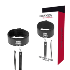 DARKNESS - COLLAR WITH LEASH TITANIUM