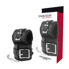 DARKNESS - LOVE CUFFS HANDGELENK MIT FELL SCHWARZ