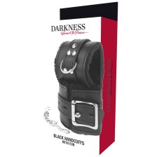 DARKNESS - LOVE CUFFS HANDGELENK MIT FELL SCHWARZ