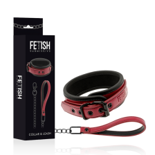 FETISH SUBMISSIVE DARK ROOM - COLLARE CON GUINZAGLIO CON FODERA IN NEOPRENE