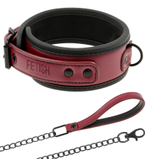 FETISH SUBMISSIVE DARK ROOM - COLLAR WITH LEASH WITH NEOPRENE LINING