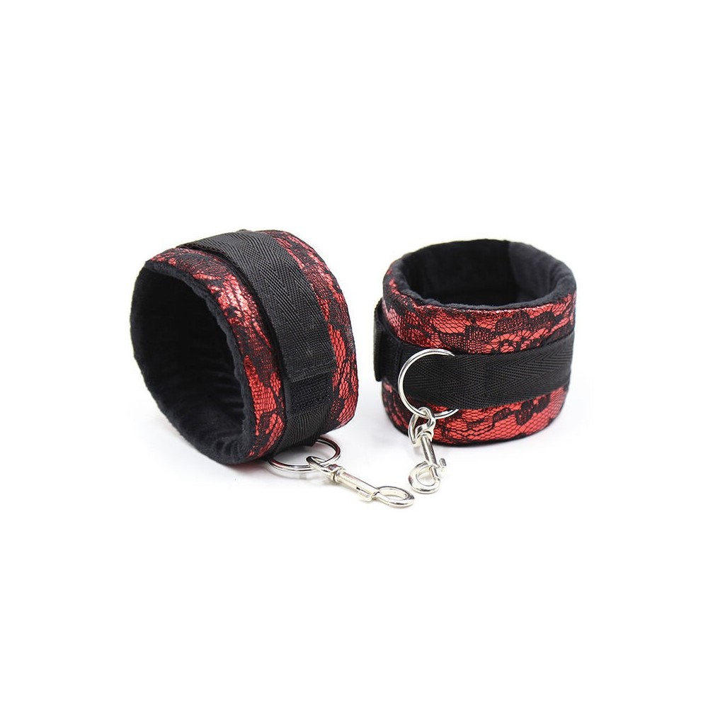 OHMAMA FETISH - SHORT VELVET LACE WRIST RESTRAINTS NYLON