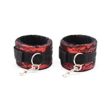 OHMAMA FETISH - SHORT VELVET LACE WRIST RESTRAINTS NYLON