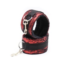 OHMAMA FETISH - SHORT VELVET LACE WRIST RESTRAINTS NYLON