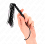 KINK - MINI SILIKONPEITSCHE MIT 6 SCHWARZEN PERLEN 26 CM