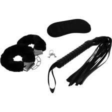 INTENSE - FETISH EROTIC PLAYSET 1 WITH HANDCUFFS, BLIND MASK AND FLOGGER