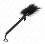 KINK - BACCHETTA IN CORDA DI NYLON CON PIUME TICKLE E FIOCCO NERO 25 CM