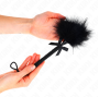 KINK - Baguette en corde de nylon avec plumes chatouillantes et noeud noir 25 cm