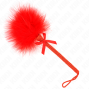 KINK - Baguette en corde de nylon avec plumes chatouillantes et noeud rouge 25 cm