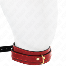 KINK - COLLIER AJUSTABLE ROUGE VIN AVEC DÉTAILS DORÉS 29-42,5 CM X 4 CM