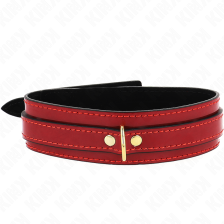 KINK - COLLANA REGOLABILE ROSSO VINO CON DETTAGLI ORO 29-42,5 CM X 4 CM