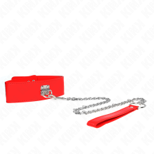 KINK - COLLIER AVEC CEINTURE 65 CM AVEC LARGE BRACELET ROUGE AJUSTABLE 33,5-41 CM X 5 CM