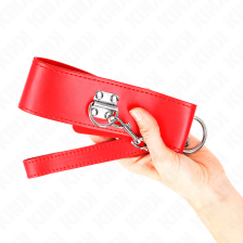 KINK - COLLANA CON CINTURA 65 CM CON LARGO CINTURINO ROSSO REGOLABILE 33,5-41 CM X 5 CM