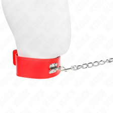 KINK - COLLIER AVEC CEINTURE 65 CM AVEC LARGE BRACELET ROUGE AJUSTABLE 33,5-41 CM X 5 CM