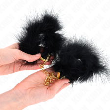 KINK - FEATHER HAND CUFFS WITH GOLD CHAIN MODEL 1