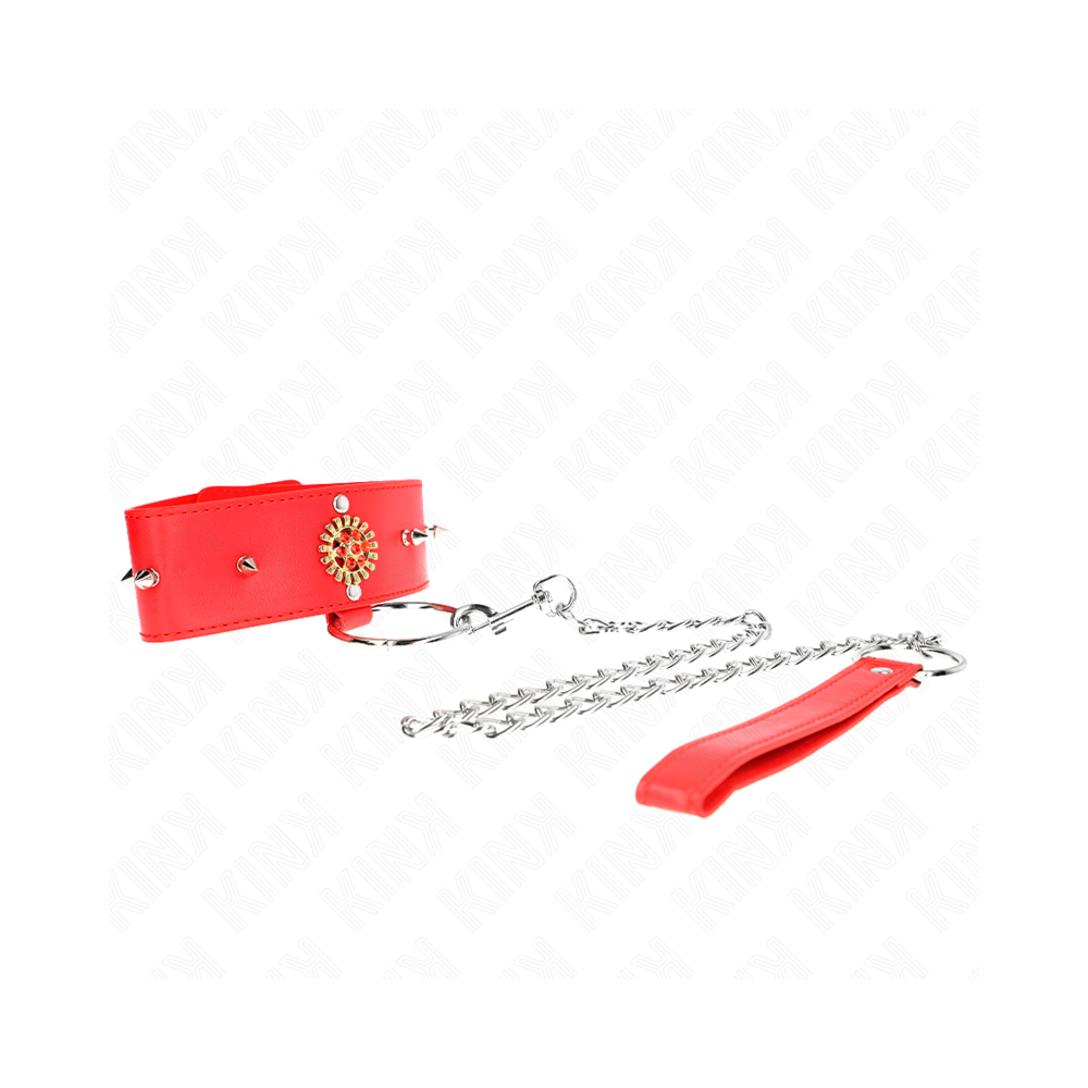 KINK - COLAR DE DIAMANTE VERMELHO COM CINTO 65 CM AJDUSTÁVEL 35-51 CM X 7 CM