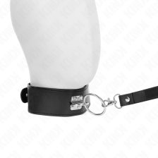 KINK - STUDDED LEASH 116 CM COLLAR WITH LEATHERETTE STRAP 50 X 5 CM