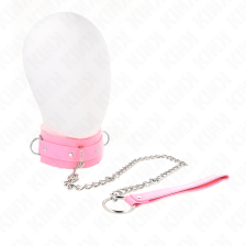 KINK - COLLAR WITH LEASH 65 CM WITH RESTRICTIONS PINK 36-42 CM X 5.5 CM