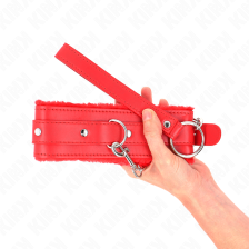 KINK - COLLAR WITH LEASH 65 CM WITH RESTRICTIONS RED 36-42 CM X 5.5 CM