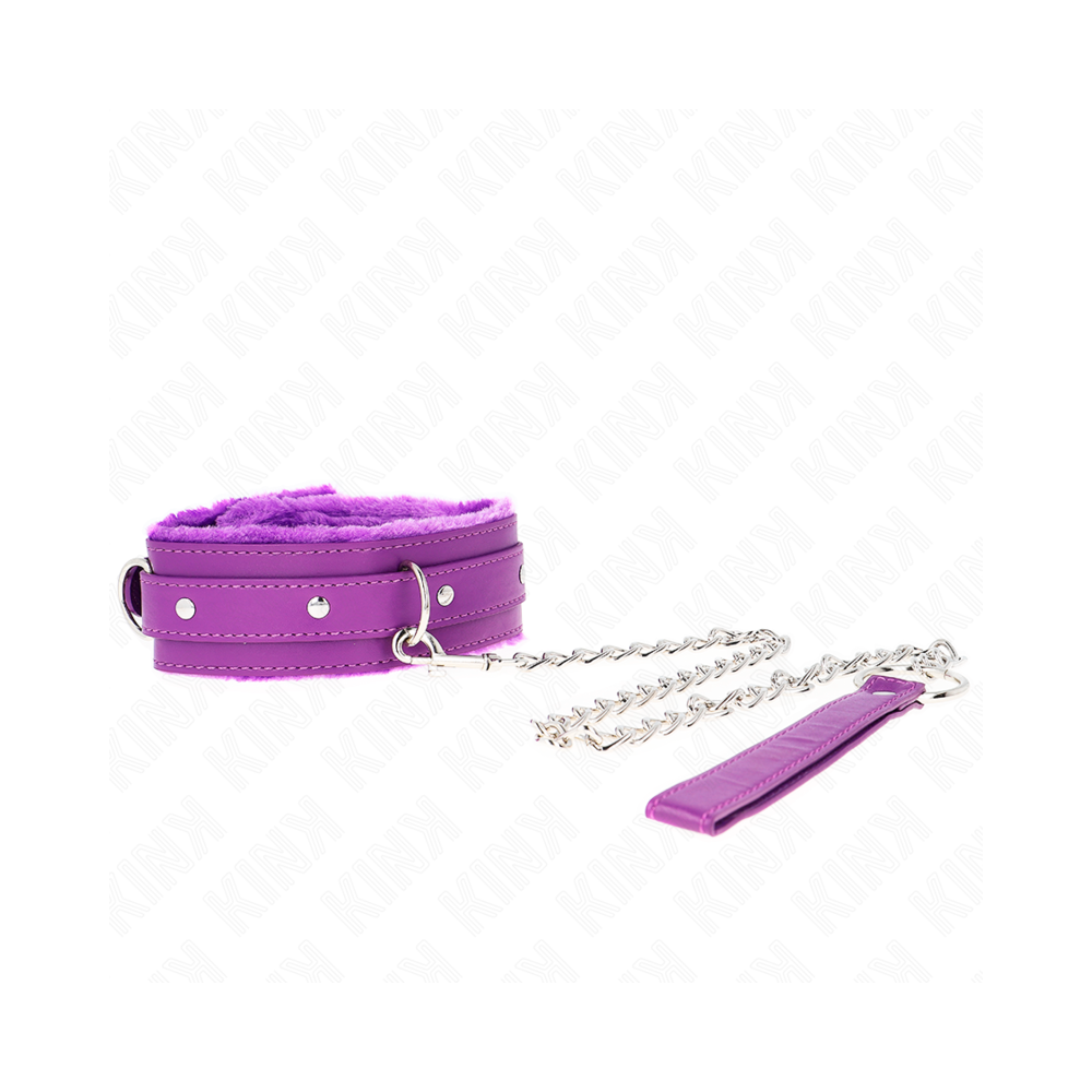 KINK - COLLAR WITH LEASH 65 CM WITH RESTRICTIONS PURPLE 36-42 CM X 5.5 CM