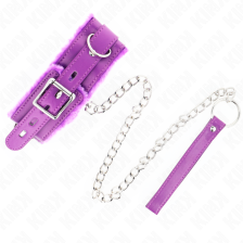 KINK - COLLAR WITH LEASH 65 CM WITH RESTRICTIONS PURPLE 36-42 CM X 5.5 CM