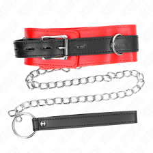 KINK - HALSBAND MIT GÜRTEL 65 CM MIT RIEMEN ROT 54 X 4,5 CM