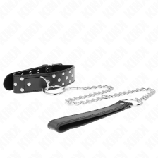 KINK - COLLIER RIVET ANNEAU AVEC CEINTURE 65 CM NOIR AJUSTABLE 36-50 CM X 3,8 CM