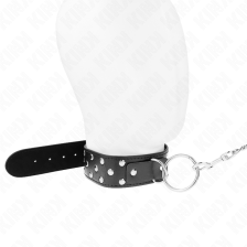 KINK - COLLANA CON CINTURINO AD ANELLO RIVETTO CON CINTURA 65 CM NERO REGOLABILE 36-50 CM X 3,8 CM