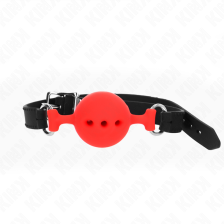 KINK - BÂTON ENTIEREMENT SILICONE 55 x 2 CM AVEC BOULE 4,5 CM TAILLE M ROUGE AJUSTABLE 35-51 CM