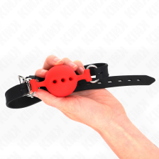 KINK - BÂTON ENTIEREMENT SILICONE 55 x 2 CM AVEC BOULE 4,5 CM TAILLE M ROUGE AJUSTABLE 35-51 CM