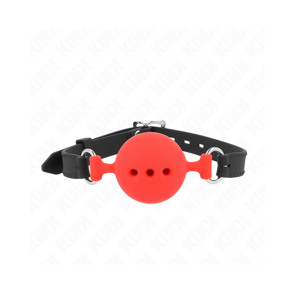 KINK - FULL SILICONE GAG 55 x 2 CM WITH 5 CM BALL SIZE L RED ADJUSTABLE 35-51 CM