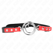 KINK - GAG AVEC PLUSIEURS O-RINGS 4 / 4,8 CM ROUGE 38 X 56 CM