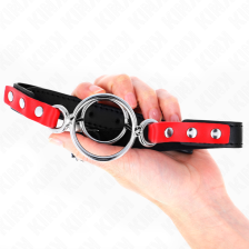 KINK - GAG AVEC PLUSIEURS O-RINGS 4 / 4,8 CM ROUGE 38 X 56 CM