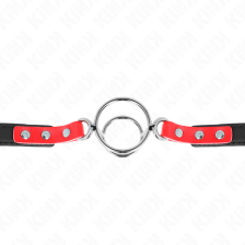 KINK - GAG AVEC PLUSIEURS O-RINGS 4 / 4,8 CM ROUGE 38 X 56 CM