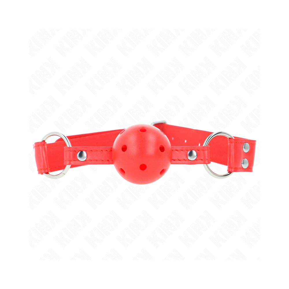 KINK - BALL GAG COMPLETO ROSSO CAVO DURO 62 x 2 CM