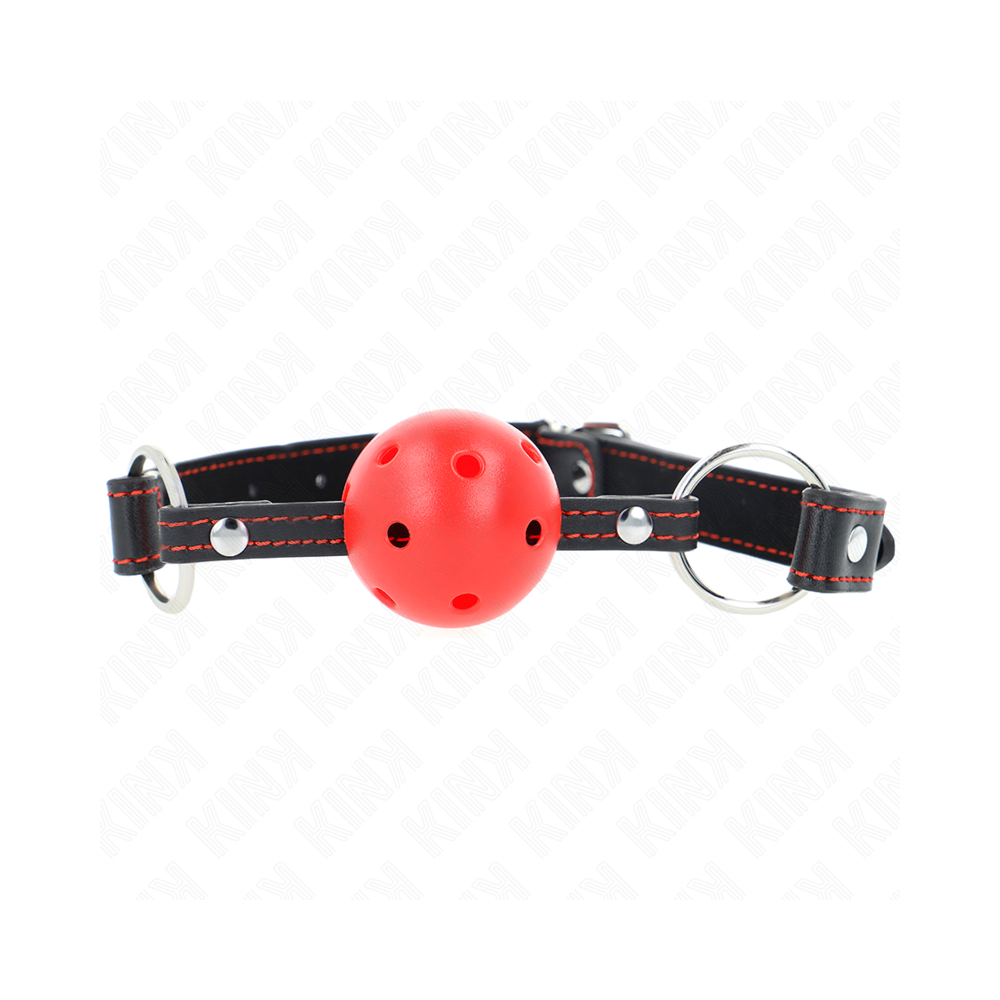 KINK - BALL GAG HOLLOW HARD ROSSO MODELLO 2 65 x 2,5 CM