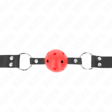 KINK - BREATHABLE BALL 4 CM GAG WITH DOUBLE RIVET RED 62.5 x 2.5 CM ADJUSTABLE 42-58 CM