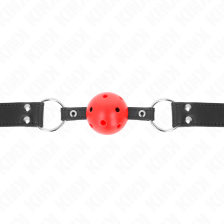 KINK - BREATHABLE BALL 4 CM GAG WITH DOUBLE RIVET LEATHER 62.5 x 2.5 CM ADJUSTABLE 42-58 CM