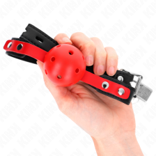 KINK - RED HOLLOW HARD BALL 4 CM GAG BLACK STRAP 60 x 2 CM ADJUSTABLE 37-52 CM