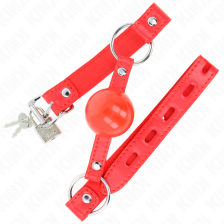 KINK - MORDAÇA BOLA TPE 4 CM COM FECHADURA ROJO 60 x 2 CM