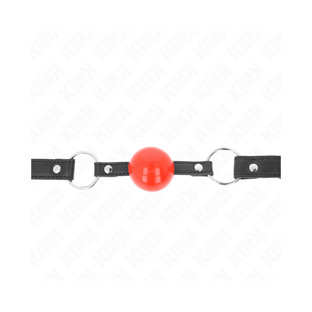 KINK - BÂILLON BALLE 4 CM AVEC SERRURE BOULE ROUGE BRACELET NOIR 60 x 2 CM