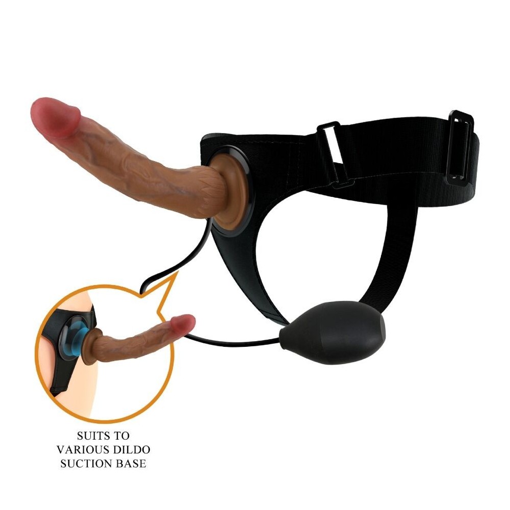 PRETTY LOVE - CULOTTE HARNAIS UNIVERSELLE KYTON AVEC GODE SQUIRTING 19 CM MULATO