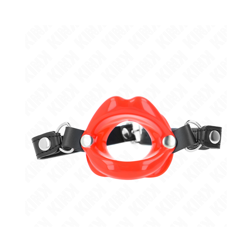 KINK - BAVAGLIO LIP 8 CM CON CINTURINO IN SIMILPELLE ROSSO 63 x 2 CM REGOLABILE 39-58 CM